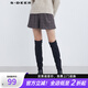 S.DEER圣迪奧女裝英倫風(fēng)撞色格紋插袋A字短褲S21480911 深棕紅/09 L (170)