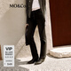 MO&Co.牛仔褲秋微彈小直筒黑色顯瘦九分褲MBD3JENT09 牛仔黑色 L 28