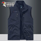 啄木鳥(niǎo)戶(hù)外春季馬甲男士新款坎肩春秋季休閑多口袋攝影釣魚(yú)馬夾無(wú)袖外套 寶藍色 L 適合115-130斤
