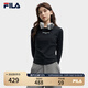 FILA 斐樂(lè )官方女裝針織長(cháng)袖衫2025秋裝新款時(shí)尚休閑簡(jiǎn)約修身短款長(cháng)T 正黑色-BK 2XL 180/96A/XXL