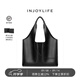 INJOYLIFE時(shí)尚大氣女包新款大容量托特包手提包百搭單肩包潮 黑色