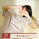 朵朵·可可夏季涼感 原創(chuàng  )圖案 團鳥(niǎo)紋 冰絲睡裙 淺杏 M (160)