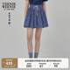 Teenie Weenie小熊半身裙女2025年夏季新款細(xì)褶碎花小清新文藝短裙 藏青色 L