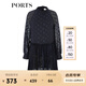 PORTS寶姿 商場(chǎng)同款新品女裝波點(diǎn)低腰縮褶連衣裙SL8D012KFP024 黎霧藍 M (6)