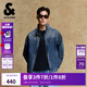 杰克·瓊斯（JACK&JONES）25年男裝秋季牛仔外套男潮流立領(lǐng)寬松休閑上衣藍色拉鏈復古夾克 E39中藍牛仔 常規 XL （185）