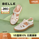 百麗（Belle）休閑羅馬媽媽涼鞋女商場(chǎng)同鏤空豬籠涼鞋A9V1DBL4 米白 37 (235mm)