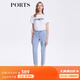 PORTS寶姿女裝褲子春夏時(shí)尚破洞牛仔小腳褲九分褲SM8P021MZD013 晴空藍(lán) L (8)