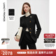 朗姿純羊毛黑色短外套高級(jí)感2025年春季新款氣質(zhì)設(shè)計(jì)感修身上衣女 黑色 S