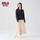 無(wú)印良品 MUJI 女式 兩穿開(kāi)衫 長(cháng)袖針織衫女裝上衣外套冬季毛衣 炭灰色 XL (165/92A)