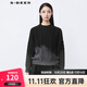 S.DEER圣迪奧2022女裝羅紋圓領(lǐng)撞色鉤花寬松針織衫 黑色/91 M 165