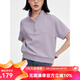 雲(yún)上生活「友好型」半拉鏈休閑T恤夏季Polo衫短袖T8584X 霧紫色 M