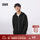 森馬（Semir）連帽外套男簡(jiǎn)約純色百搭針織夾克秋季情侶裝休閑上衣青年學(xué)生 黑色90001 L
