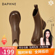 達芙妮（DAPHNE）短靴女秋冬棉靴新款女靴冬季加絨保暖冬款靴子馬丁靴秋季單靴 棕色 單層 跟高3.5cm 37 (235mm)