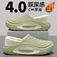 潔麗雅防水棉拖鞋男士秋冬季外穿防滑防臭居家室內加絨保暖全包跟棉鞋女 云杉綠 【防水保暖  一鞋兩穿】 42-43 【標準碼】