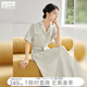 對白萊賽爾氣質(zhì)襯衫連衣裙女2025夏季新款通勤風(fēng)簡約休閑收腰裙子 淺灰杏 XL