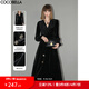 COCOBELLA赫本風(fēng)光澤絲絨小黑裙女25秋優(yōu)雅氣質(zhì)連衣裙禮服裙FR198 黑色 M