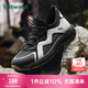 熱風(fēng)（Hotwind）【商場(chǎng)同款】男鞋網(wǎng)面運(yùn)動(dòng)鞋春秋新款舒適休閑透氣厚底健步鞋男 72黑灰 42 260mm
