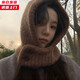 槿城韓版羊毛巴拉克拉法帽女秋冬防風(fēng)保暖騎行護耳帽子圍巾一體M1008 深棕巴拉克拉法帽 均碼