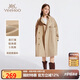 英氏（YEEHOO）女童風(fēng)衣兒童外套中大童裝100%純棉A字英倫時(shí)尚秋裝 卡其  165