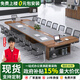 如宏會(huì )議桌長(cháng)桌簡(jiǎn)約現代大小型會(huì )議室商務(wù)洽談培訓桌加厚辦公桌椅組合 深胡桃色+商務(wù)灰色【包安裝】 3.0*1.2m會(huì )議桌+辦公椅*10