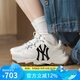 美職棒（MLB）官方老爹鞋女 休閑運動(dòng)舒適鞋子復古簡(jiǎn)約 新款3ASHBNA3N-50WHS 紐約洋基隊/米白色/拍大一碼 37.5 235