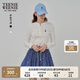 Teenie Weenie小熊女裝長(cháng)袖T恤2025秋季新款半開(kāi)襟溫柔時(shí)尚打底衫 象牙白 S