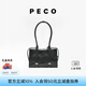 PECO985中號手提登機包油蠟牛皮手提腋下復古通勤保齡球包 經典黑熔巖油蠟 現(xiàn)貨