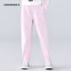 Converse匡威童裝男童長(cháng)褲新款中大童女童休閑運動(dòng)褲百搭束腳衛褲 J052-糖霜粉【束腳褲】 150 /63 【建議身高140-152cm】