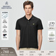 布克兄弟（BrooksBrothers）男夏季金羊刺繡珠地網(wǎng)眼修身短袖Polo衫 0004-黑色 M