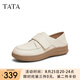 他她（TATA）一腳蹬真皮單鞋女鞋休閑運(yùn)動(dòng)風(fēng)牛津鞋春季新款7A424AM5 米白 34
