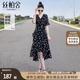 絲柏舍不規(guī)則碎花裙2024夏裝新款女裝V領(lǐng)小個(gè)子寬松連衣裙