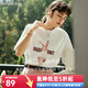 Olrain歐芮兒法式米白色短袖T恤女夏季新款時(shí)尚卡通印花上衣 米白色 M