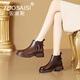 ZUOSAISI品牌馬丁靴女真皮軟底短靴女2025冬季新款女靴復古英倫風(fēng)靴子女 棕色 35 (225mm)
