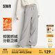 森馬（Semir）休閑褲女冬發(fā)熱抑菌抓絨抽繩衛(wèi)褲分割寬松2025新款百搭闊腿褲 中花灰00510 M