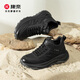 康奈（kangnai）男士休閑短靴新款冬季加絨保暖棉鞋通勤男鞋18257021 黑色 40