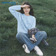 真維斯（JEANSWEST）純棉長(cháng)袖t恤女春秋季2025新款oversize上衣小個(gè)子寬松內搭打底衫