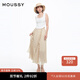 moussy 女裝新品甜美森系風(fēng)木耳邊波點(diǎn)半身裙女028HSA30-1981 070米色 S