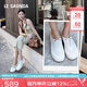 萊爾斯丹【美洋沈夢(mèng)辰同款】厚底小白鞋休閑女鞋漁夫單鞋七夕禮物39301 米白色 OWL 37