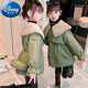 迪士尼（Disney）女童派克服外套新款荷葉領(lǐng)風(fēng)衣式大衣兒童加絨加厚皮衣時(shí)髦加絨衣 綠色派克外套 110 建議身高100cm