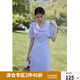 獨束大碼女裝【三色可選】微胖顯瘦mm蝴蝶結(jié)V領(lǐng)連衣裙|側(cè)邊隱形拉鏈 香芋紫 L （尺碼：2）