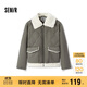 森馬（Semir）棉服女拼接毛絨翻領(lǐng)溫柔百搭2024冬季寬松棉衣復古風(fēng)109724112003