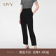 OVV2024春夏新款女裝經(jīng)典簡(jiǎn)約基礎(chǔ)易搭半松緊腰休閑褲 黑色（凈色）05 L