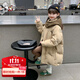 奧特曼童裝兒童棉服女童外套冬季2025新款洋氣中大童女孩保暖長款棉襖 卡其色 120 建議110-120cm6-7歲