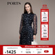 PORTS寶姿秋冬新款優(yōu)雅長(cháng)袖波點(diǎn)連衣裙LM9D051NPP067 丈青印花 S (4)