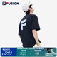 斐樂（FILA）FUSION潮牌情侶多彩短袖T恤2025新款男女短T時尚大logo短袖 A深黑-BK M 170/92A 【寬松版型】