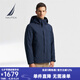 諾帝卡（NAUTICA）【單件直降】【石墨烯保暖】秋冬防輕潑水三合一羽絨外套厚JE4401 藏青4NV L