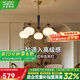 華藝照明客廳吊燈現(xiàn)代輕奢大氣法式中古風(fēng)大廳餐廳臥室燈古典分頭式燈具 月光下懸 | 5頭金色-三色