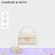 CHARLES&KEITH氣質(zhì)通勤菱格手提包斜挎包生日禮物七夕禮物CK2-50701578 Cream奶白色 S