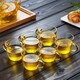 美斯尼 耐熱玻璃品茗杯錘紋玻璃小品杯加厚帶把主人杯功夫茶道茶具配件 6只裝（黃把）
