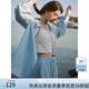 范思藍(lán)恩藍(lán)色襯衫套裝女透氣2024夏季新款短褲清涼24FS12148 冰川藍(lán)（襯衫） XS